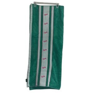 Ralph Lauren Green Beach Bath Towel Pink Pony Striped Cotton Pool Beach 65 x 39”